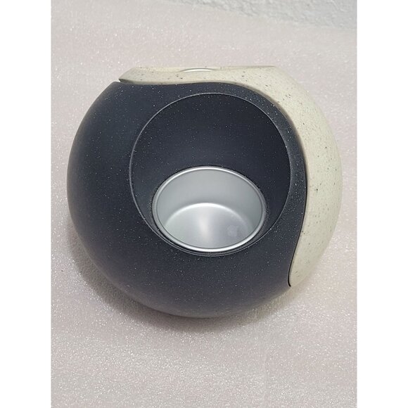 Partylite Yin Yang Stone Puzzle Tealight Holder Retired Black White - Picture 3 of 8